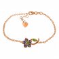 0.87 CTW 14K Solid Rose Gold Flower Bracelet Amethyst Peridot