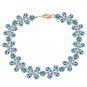 14K Solid Rose Gold Bracelets with Natural Blue Topaz