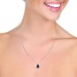 4.65 Carat 14K Solid White Gold Rising Angel Sapphire Necklace
