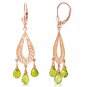 3.75 Carat 14K Solid Rose Gold Chandelier Earrings Natural Peridot