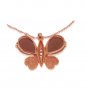 14K Solid Rose Gold Batterfly Necklace withNatural Diamonds & Garnets