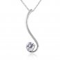 0.5 CTW 14K Solid White Gold Necklace Natural 0.50 Carat Diamond