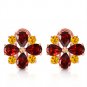 4.85 Carat 14K Solid Rose Gold French Clips Earrings Garnet Citrine