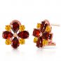 4.85 Carat 14K Solid Rose Gold French Clips Earrings Garnet Citrine