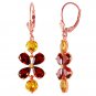 5.32 CTW 14K Solid Rose Gold Chandelier Earrings Garnet Citrine