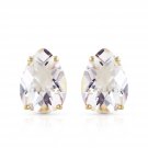 10 CTW 14K Solid Gold French Clips Earrings Natural White Topaz