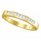 14kt Yellow Gold Princess Channel-set Diamond Single Row Wedding Band Size 6