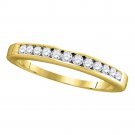 14kt Yellow Gold Womens Round Channel-set Diamond Single Row Wedding Band Size 6