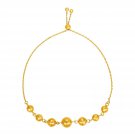 Adjustable Bracelet with Textured Spheres in 14k Yellow Gold