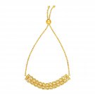 Textured Open Link Chain Motif Adjustable Bracelet in 14k Yellow Gold