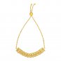 Textured Open Link Chain Motif Adjustable Bracelet in 14k Yellow Gold