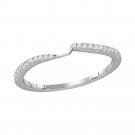 Round Diamond 2-stone Wedding Anniversary Band 1/10 Ctw 14k White Gold