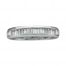 14k White Gold Womens Baguette Diamond Wedding Anniversary Band 1/2 Cttw