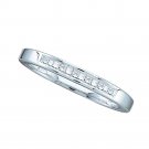 14k White Gold Womens Princess Channel-set Diamond Slender Wedding Band 1/6