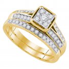 Stunning 14k Yellow Gold 0.5 CT Natural Diamond Engagement RING Wedding Band Set