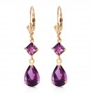 4.5 CTW 14K Solid Gold Beaute Amethyst Earrings Natural Gemstone Womens Girls