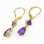 4.5 CTW 14K Solid Gold Beaute Amethyst Earrings Natural Gemstone Womens Girls