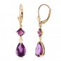 4.5 CTW 14K Solid Gold Beaute Amethyst Earrings Natural Gemstone Womens Girls