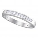 14kt White Gold Princess Channel-set Diamond Single Row Wedding Band Size 5
