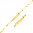 14k Yellow Gold Figaro Link Children's ID Bracelet