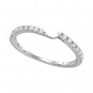 14k White Gold Round Diamond 2-stone Wedding Anniversary Band 1/4 Ctw