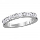 14K WHITE GOLD WOMENS DIAMOND WEDDING ANNIVERSARY BAND RING 3/4 CT 0.75 CARAT