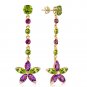 4.8 CTW 14K Solid Gold Chandelier Earrings Peridot Amethyst
