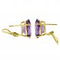 15.1 Carat 14K Solid Gold French Clips Earrings Natural Amethyst