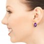 15.1 Carat 14K Solid Gold French Clips Earrings Natural Amethyst