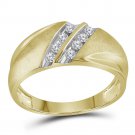 14kt Yellow Gold Mens Genuine 0.25 CT Diamond Wedding Band Ring Gift for Him