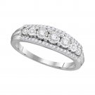 Ladies 1/4 CT Carat Diamond 3 Row RING Bridal Fashion Jewelry 10k White Gold