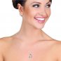 14K Solid White Gold Modern Necklace with Natural Aquamarine