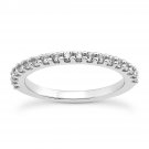 14k White Gold Shared Prong Diamond Wedding Ring Band with U Settings