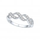 Vintage 0.20 CT Wedding Band DIAMOND RING 10k White Gold Classic Comfort Fit