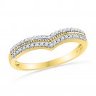 10k Yellow Gold Womens Unique Diamond Wedding Anniversary Band Love Ring 1/4 Ct