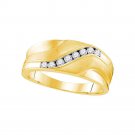 Men's Diamond Wedding BAND RING Fashion Solid 10k Yellow Gold 1/4 CT Carat