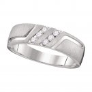 Mens 0.15 CT Carat 14k White Gold Diamond Wedding Band Ring Anniversary Edition