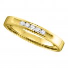14kt Yellow Gold Womens Round Diamond Single Row Wedding Band 1/8 Cttw