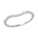14k White Gold Round 1/10 CT Diamond Petite Slender Wedding Enhancer Band RING