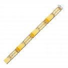 14k Two-Tone Gold Men's Bracelet with Screw Embellished Bar Links Top Quality