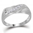 .14 CT MENS SOLID ROUND CUT DIAMOND WEDDING BAND RING 10K WHITE GOLD SIZE 8-13