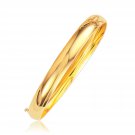 Classic Bangle in Solid Real 14k Yellow Gold (8.0mm) Womens Genuine Bracelet