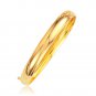 Classic Bangle in Solid Real 14k Yellow Gold (8.0mm) Womens Genuine Bracelet