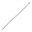 Shiny Oval Link Bracelet in 14k White Gold
