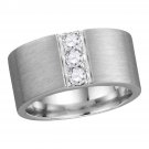 0.50 CT Men's 3-Stone Diamond Wedding Fashion Band RING 14k White Gold Size 8-13