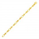 Bracelet with Alternating Round and Oval Links in 14k Yellow Gold