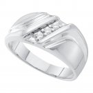 10k White Gold Diamond Mens Wedding Anniversary Fashion Band Ring Sizes