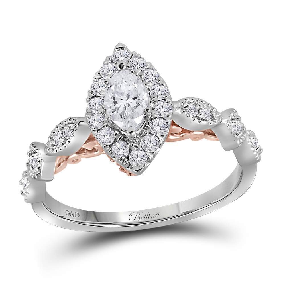 solitaire marquise engagement ring with wedding band