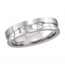 MENS DIAMOND WEDDING BAND RING Princess Cut Natural 14K WHITE GOLD 0.50 CT CARAT