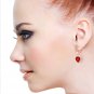 14K Solid Rose Gold Leverback Earrings Natural 10mm Heart rubyes